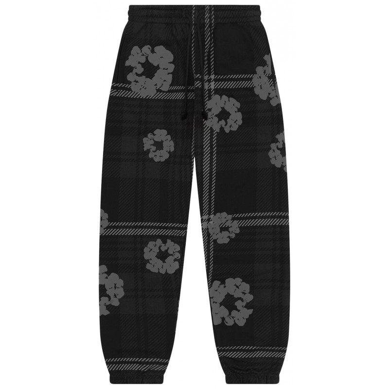 Denim Tears Plaid Cotton Wreath Sweatpants 'Black'
