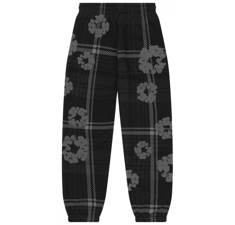 Denim Tears Plaid Cotton Wreath Sweatpants 'Black'
