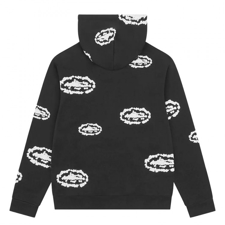 Denim Tears x Corteiz Cotton Wreath Zip Hoodie Black