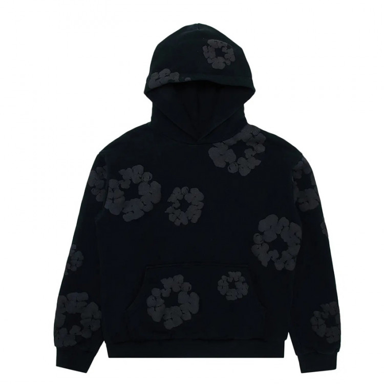 Denim Tears Cotton Wreath Hooded Sweatshirt Black Monochrome