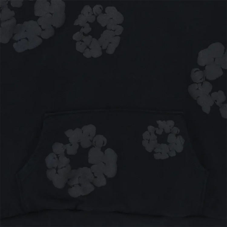Denim Tears Cotton Wreath Hooded Sweatshirt Black Monochrome
