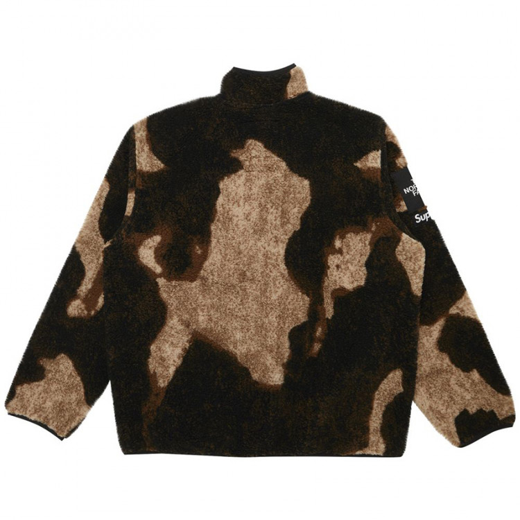 Supreme x The North Face Bleached Denim Print Fleece Jacket 'Black'
