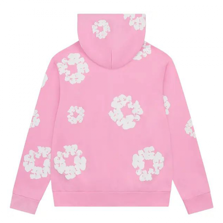 Denim Tears Cotton Wreath Zip Hoodie Pink