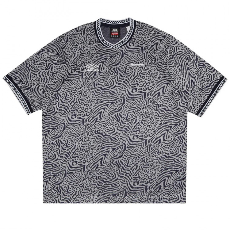 Supreme x Umbro Jacquard Animal Print Soccer Jersey 'Navy'