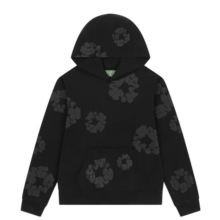Denim Tears Mono Wreath Hoodie 'Black'