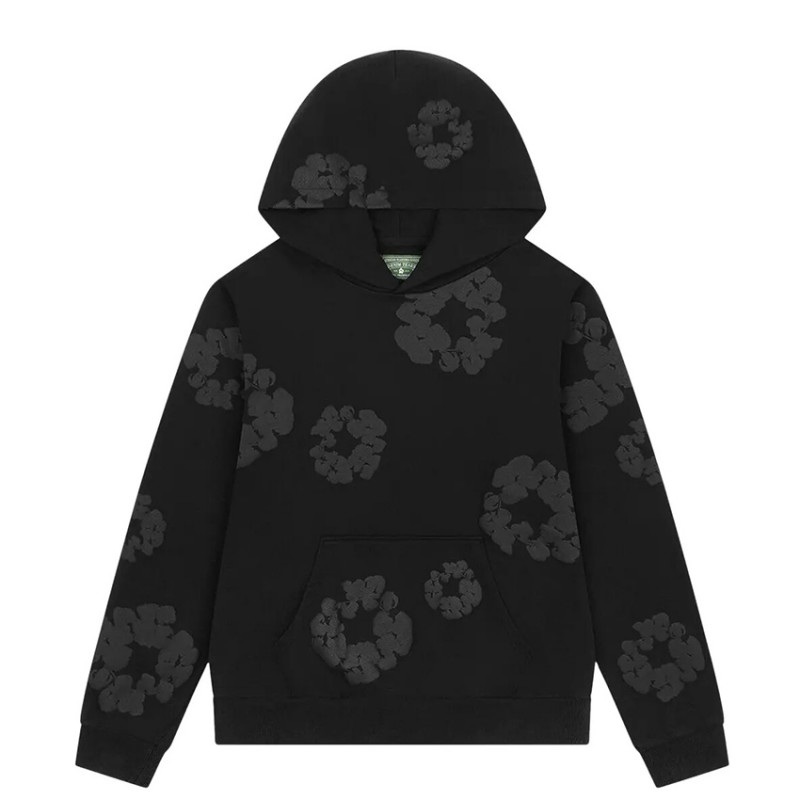 Denim Tears Mono Wreath Hoodie 'Black'