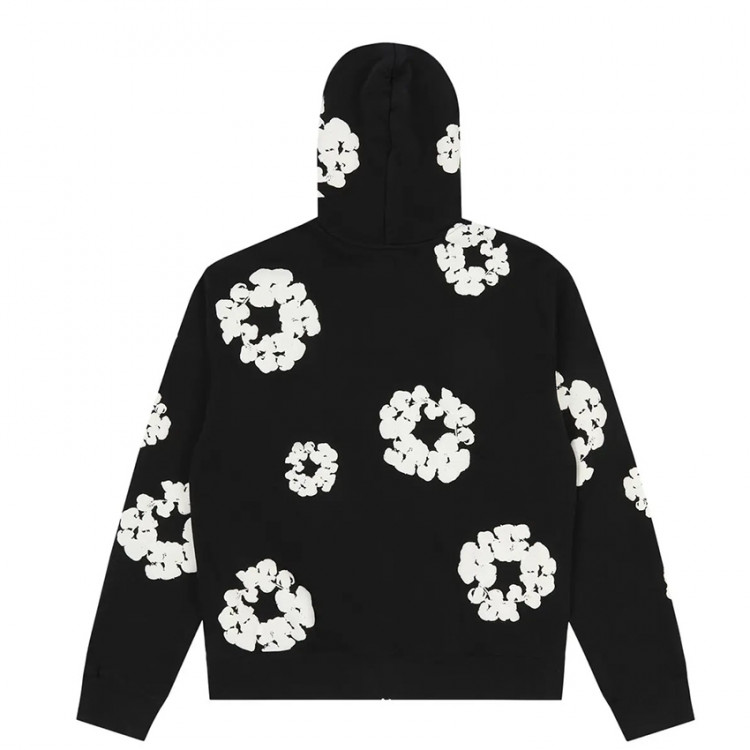 Denim Tears Cotton Wreath Zip Hoodie Black