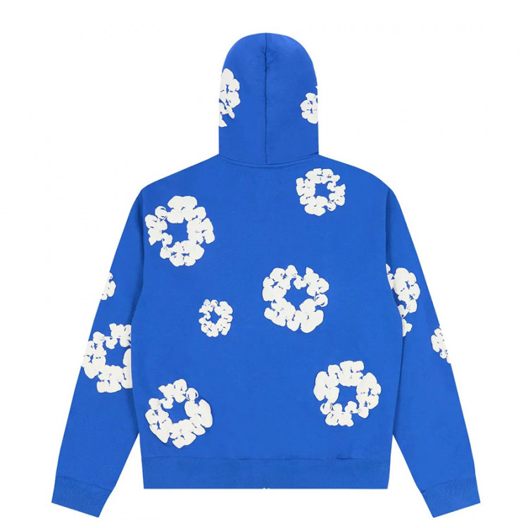 Denim Tears Cotton Wreath Zip Hoodie Blue