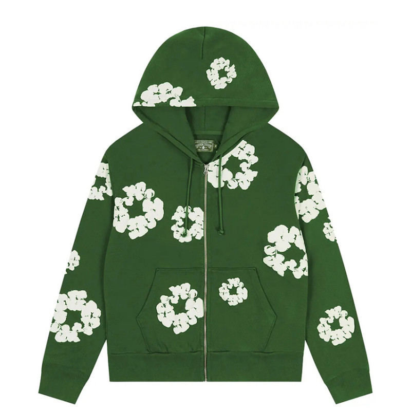 Denim Tears Cotton Wreath Zip Hoodie 'Green'