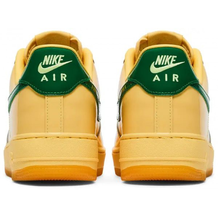 Nike Air Force 1 Low Patent Leather Topaz Gold Pine Green