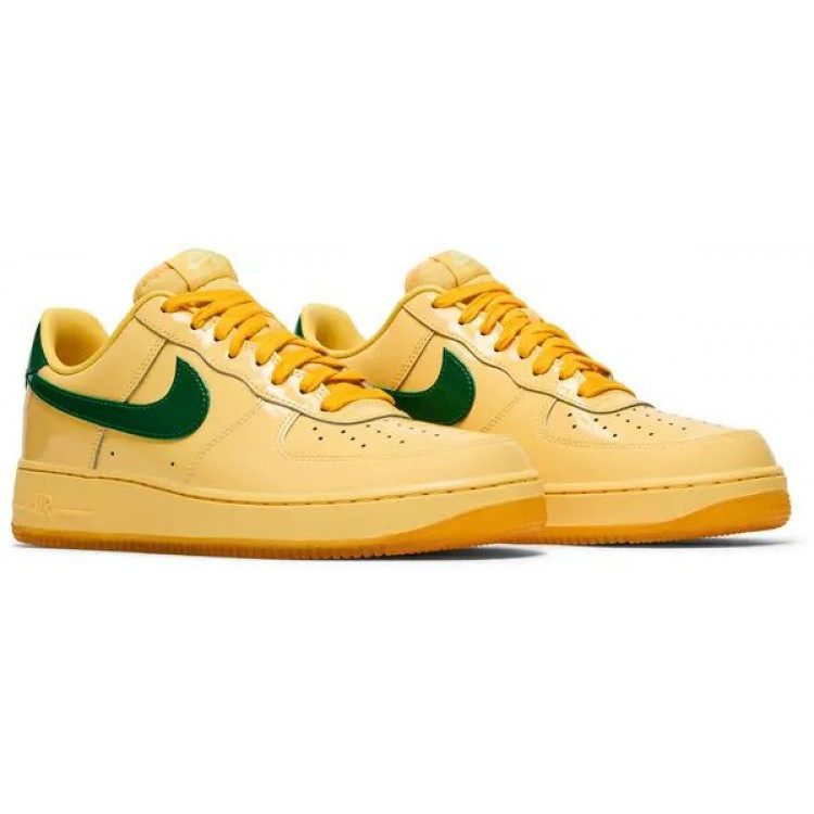 Nike Air Force 1 Low Patent Leather Topaz Gold Pine Green