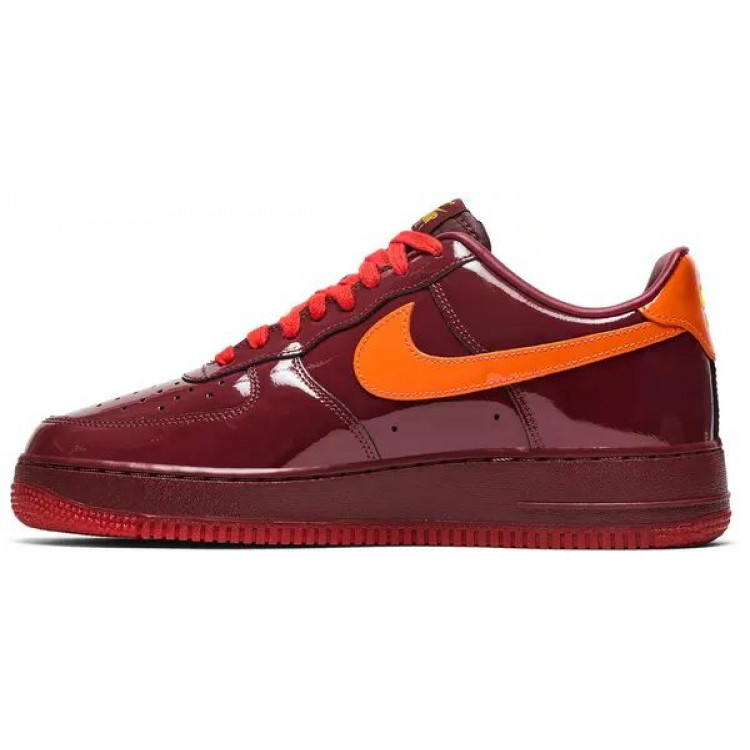 Nike Air Force 1 Low Patent Leather Dark Team Red Safety Orange