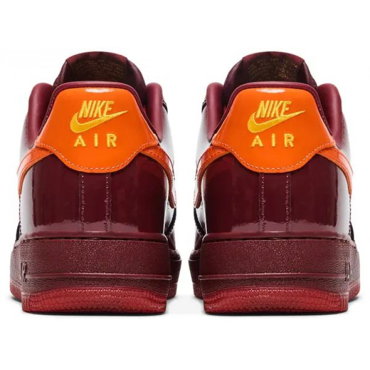 Nike Air Force 1 Low Patent Leather Dark Team Red Safety Orange