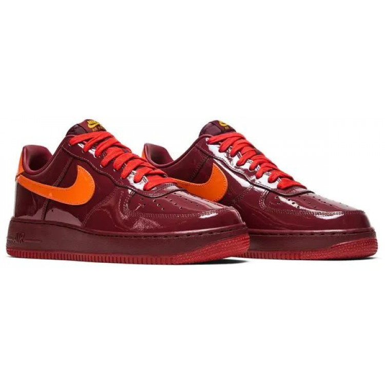 Nike Air Force 1 Low Patent Leather Dark Team Red Safety Orange